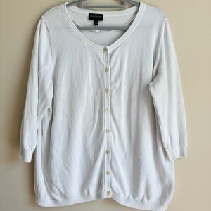 Lane Bryant White Button Down Cardigan